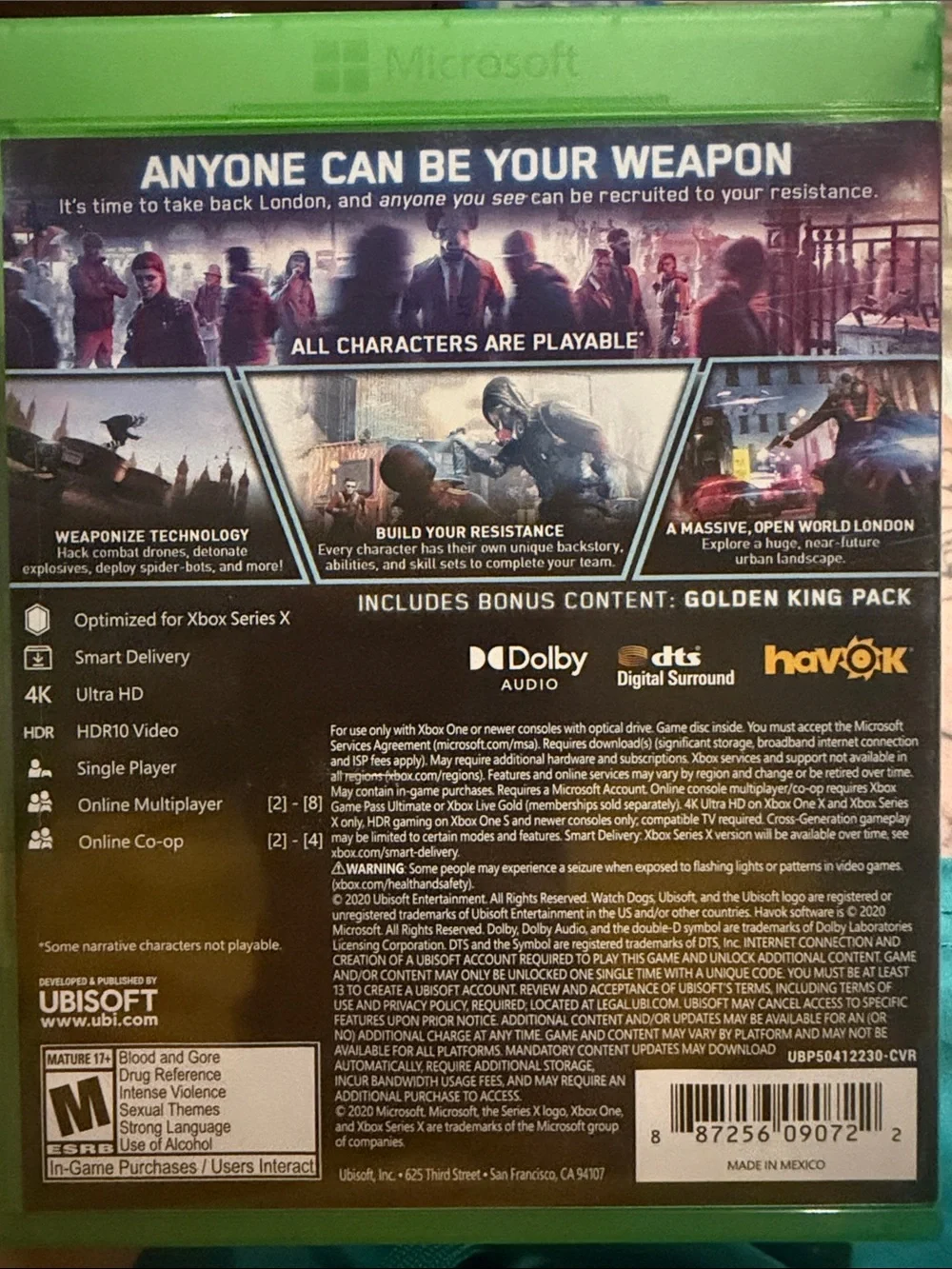 Watch Dogs: Legion & The Quarry Xbox One/Xbox Series X Game - Black, Green - Picture 2 of 11